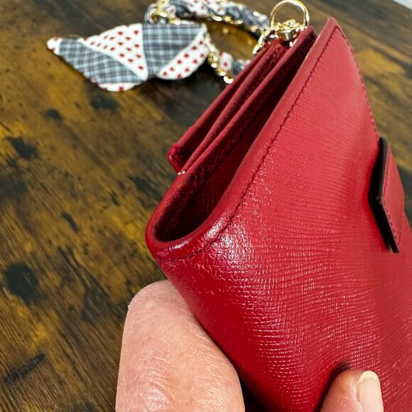 Rare Salvatore Ferragamo "Love" Compact Wallet Red Leather - Picture 11 of 16